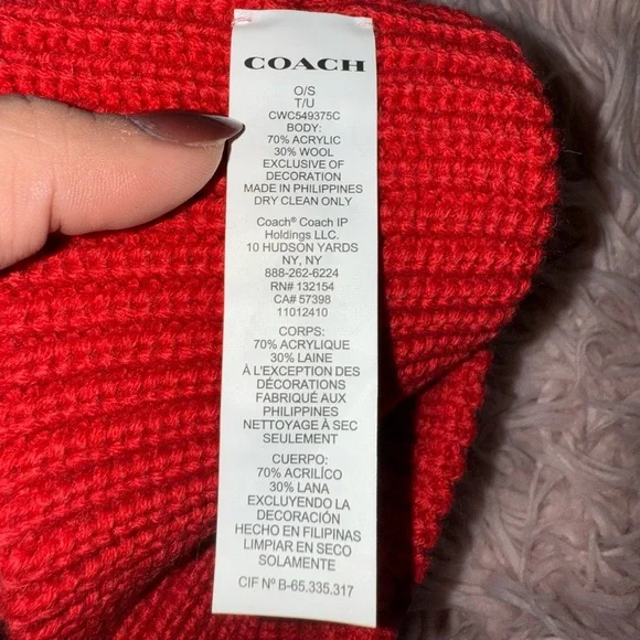 Coach Knit Headband in Red - Picture 4 of 5